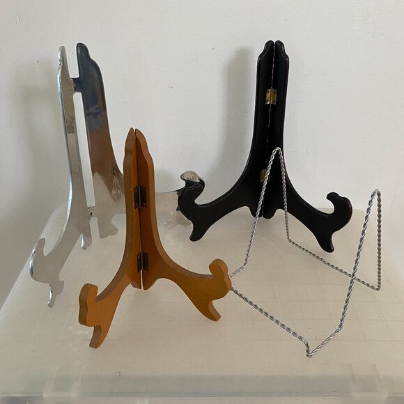 Set of 4 Stands (2 Wood & 2 Metal) - Picture 1 of 8